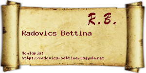 Radovics Bettina névjegykártya